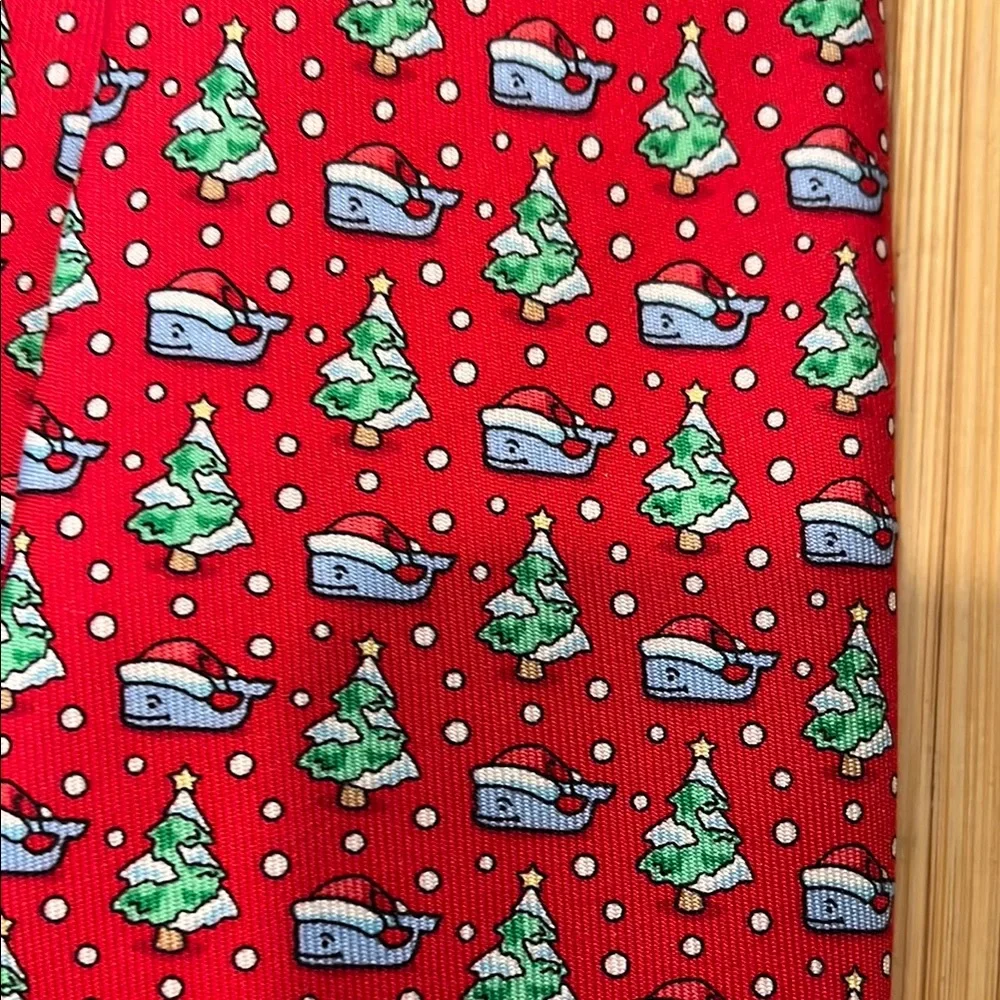 Festive Red Christmas Tree Pattern Tie